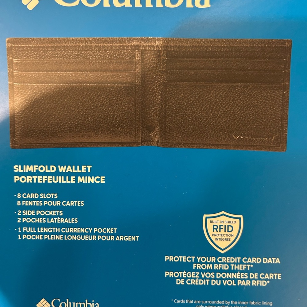Columbia Dark Brown Leather Slimfold Wallet